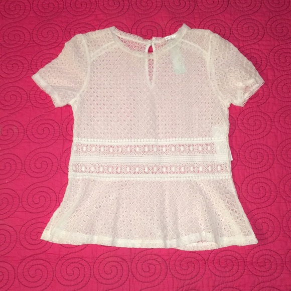 hazel Tops - Stitch Fix Hazel Lace  Peplum Blouse S